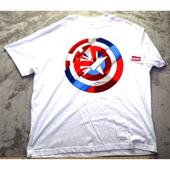 Marvel Captain America Captain Carter Shield‎ White T Shirt Men's Size 2XL XXL - Picture 2 of 6